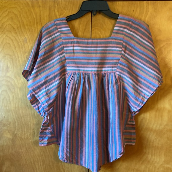 Madewell Butterfly Top In Rainbow Striped Style #L3049. Size XS - Picture 8 of 13